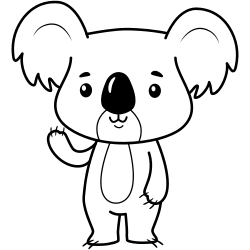 Koala waving hand