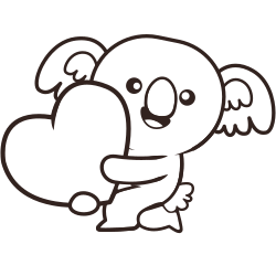 Koala carrying a hearth