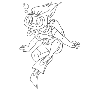 Suprised diver