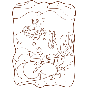 Crabs at the bottom of the ocean