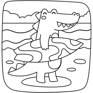 Alligator goes to surfing