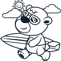 Little bear in holiday