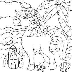 Unicorn in the beach