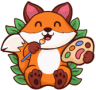 Logo - cute fox holding coloring palette
