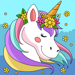 unicorn head coloring pages